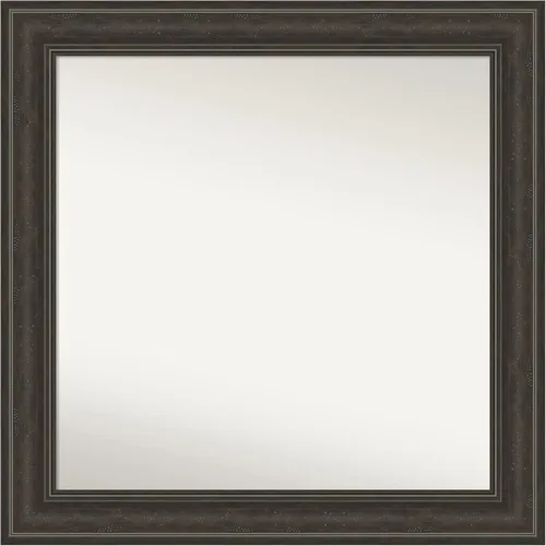 Amanti Art Espejo de baño marrón para sobre fregadero, 30 x 30 pulgadas, espejo cuadrado de naufragio Greywash cuadrado, marco de madera tradicional