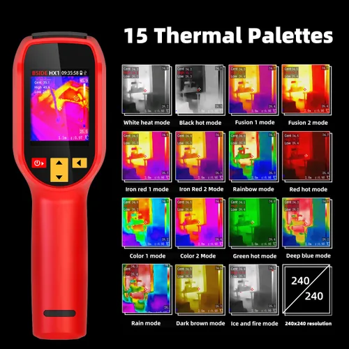 Miniatura 3 de Cámara de imágenes térmicas BSIDE 240 x 240 de resolución, cámara infrarroja portátil, 15 paletas térmicas con LCD TFT de visualización completa