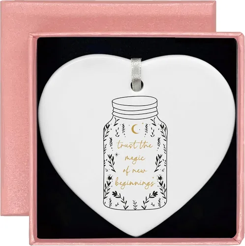 Miniatura 71 de Adorno de cerámica blanca en forma de corazón, regalo de agradecimiento al profesor, solo una pequeña nota para decir gracias, cumpleaños, Acción