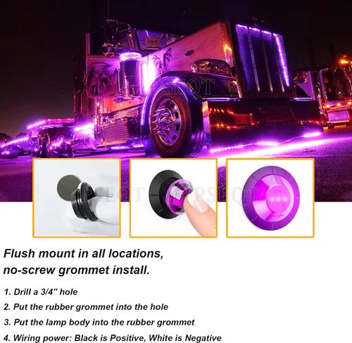 Miniatura 6 de PSEQT Luces LED de marcador de remolque de 3/4 pulgadas, indicadores de holgura lateral, luz trasera, impermeable, para remolque, camión, automóvil