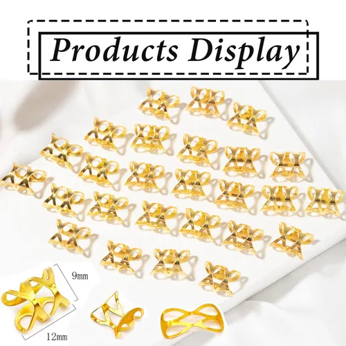 Miniatura 3 de NAISKA 50 piezas de joyería para rastas, anillos trenzados para el cabello, clips de temor, cerraduras de metal, joyería para trenzar el cabello