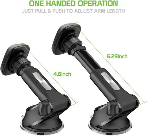 Miniatura 7 de Cellet Soporte magnético para teléfono de automóvil, tablero de instrumentos y parabrisas, soporte telescópico de brazo largo compatible con iPhone