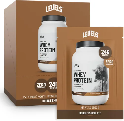 Miniatura 9 de Levels - Polvo de proteína de suero alimentado con pasto, sin artificiales, 24G de proteína, chocolate puro, 2 libras