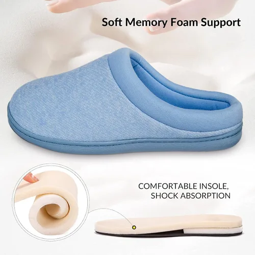 Miniatura 4 de Pantuflas de algodón caliente y espuma viscoelástica. Tejidas. Para la casa. Suela antideslizante.