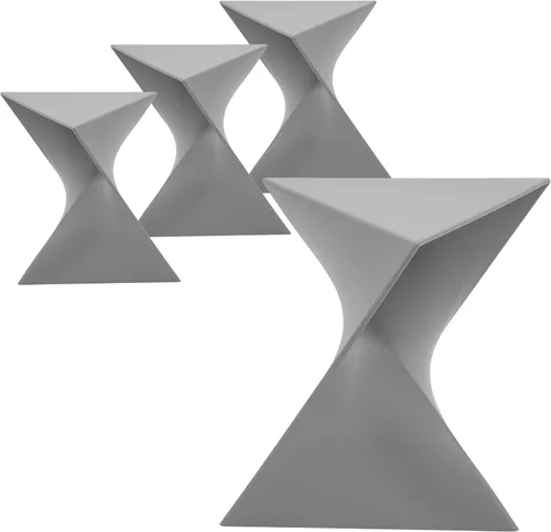 Miniatura 30 de LeisureMod Randolph - Mesa auxiliar apilable de 15.75 pulgadas, resistente a la intemperie, versátil mesa auxiliar triangular de plástico para sala