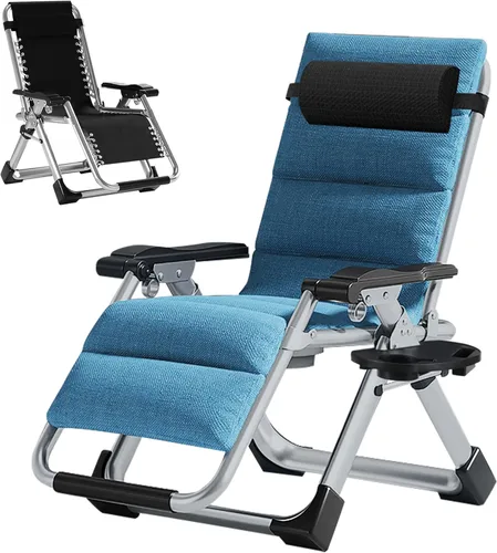 Miniatura 19 de ABORON Silla de gravedad cero mejorada con cojín para reposabrazos, sillas plegables de lona de primera calidad para exteriores, sillas de patio