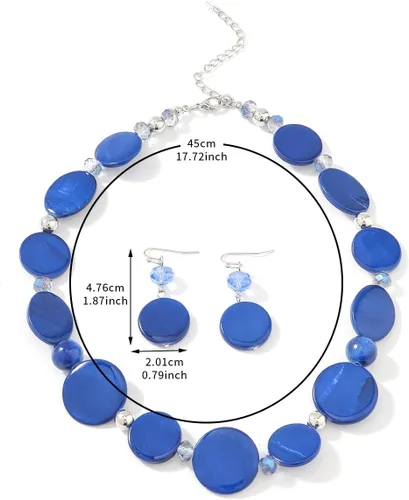 Miniatura 6 de Collar de cuentas gruesas, collar de concha colorida, juego de collar de moda para regalo de mujer