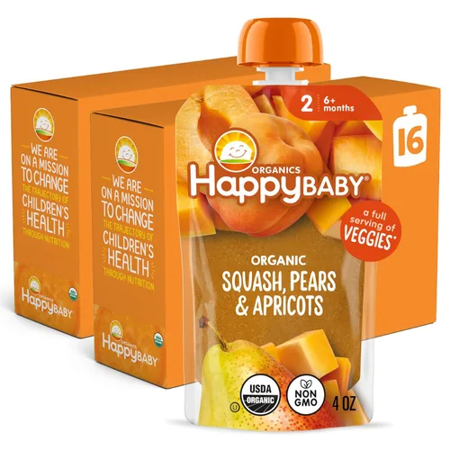 Miniatura 15 de Happy Baby Organics Stage 2 - Bolsas de comida para bebés, sin gluten, aperitivo vegano y saludable, puré de frutas y verduras claramente