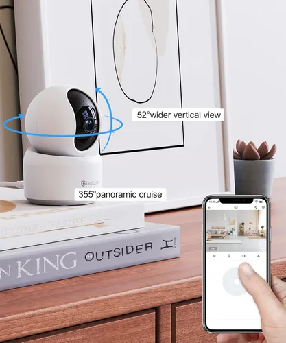Miniatura 4 de GALAYOU Cámara de Seguridad Interior 2K, Cámara para Mascotas, Cámara de Seguridad WiFi 2.4G de 360 Grados para el Hogar para Bebé/Anciano/Niñera