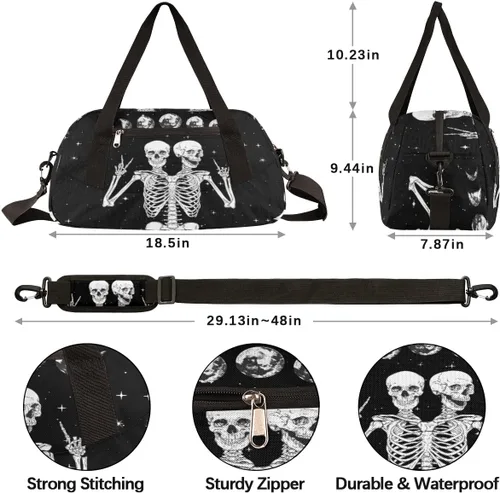 Miniatura 4 de AUUXVA Divertida bolsa de lona para niños y niñas, bolsa de baile, bolsa de gimnasio deportiva de luna espacial, bolsa de viaje para la noche, bolsa