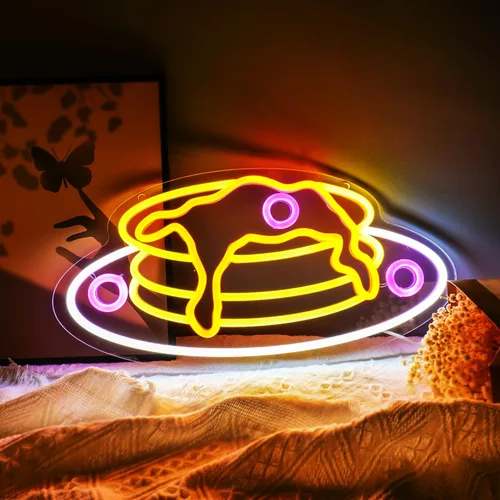 Miniatura 8 de Bon Appetit - Letrero LED con sombrero de chef, letras doradas, luces de neón para restaurante, estilo francés, neón regulable, LED, "16.5 x 12.6