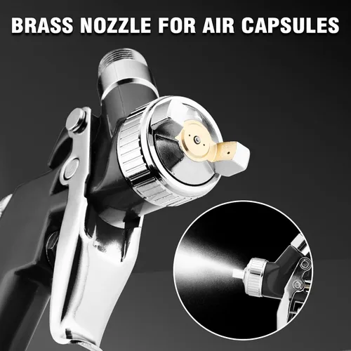 Miniatura 2 de Mini HVLP Pistola pulverizadora de aire en kit, con boquillas de 0.8mm y 1.0mm y taza de 125cc, pequeño pulverizador de pintura automotriz, pistolas