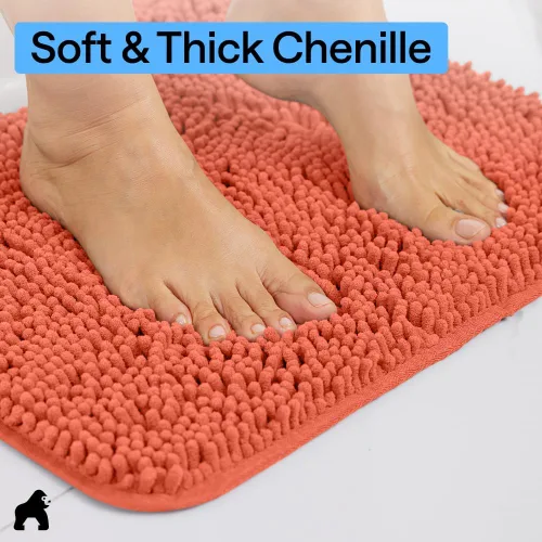 Miniatura 72 de Gorilla Grip - Tapete de baño de felpilla gruesa, suave y absorbente, secado rápido, de microfibra, con reverso de caucho, para piso de ducha, Nube