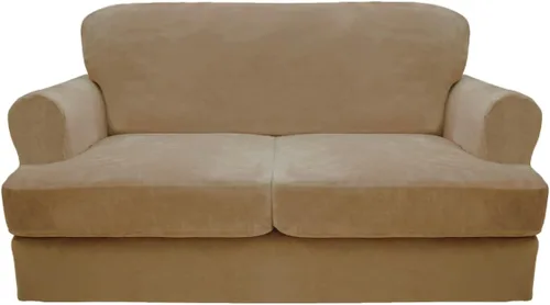 Miniatura 29 de CUCRAF Funda para sofá con cojines de 3 piezas, fundas deslizantes de terciopelo suave y grueso para sofá de la sala de estar, protector de muebles