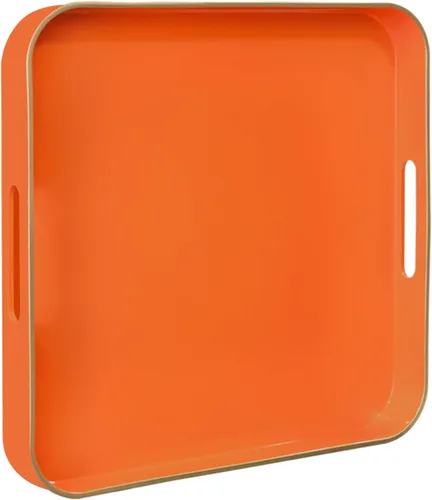 Miniatura 8 de MAONAME - Bandeja decorativa verde oscuro, bandeja de servir redonda de 13 pulgadas con asas, bandejas de plástico para mesa de café, bandejas