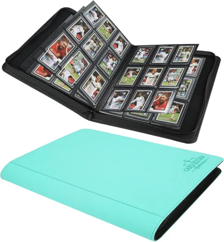 Miniatura 21 de Carpeta Toploader rígida, fundas rígidas con 9 bolsillos para 288 tarjetas. Carpeta de tarjetas con fundas para rígidas "3 × 4", tarjetero (negro)