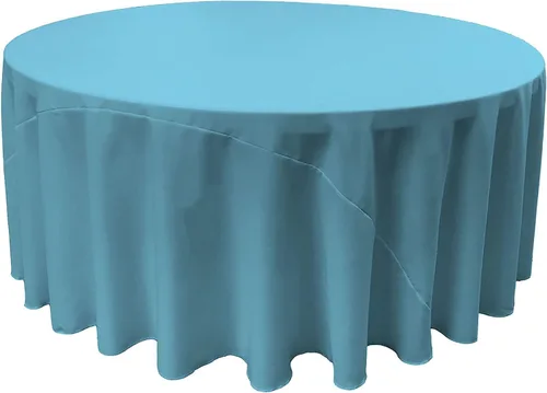 Miniatura 165 de LA Linen - Mantel redondo lavable de popelina de poliéster, resistente a manchas y arrugas, 51", mantel de tela para comedor, cocina, fiesta, Negro