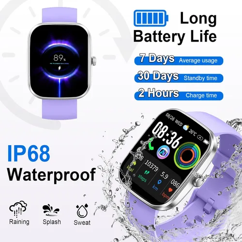 Miniatura 7 de uaue Reloj inteligente AI con ChatGPT, reloj inteligente de llamadas Bluetooth de 1.91 pulgadas para hombres y mujeres, más de 110 modos de fitness