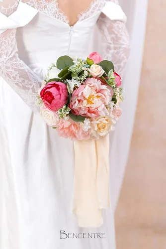 Miniatura 5 de Ramo de boda rubor de 10 pulgadas para novia, ramo de boda de primavera, ramos de novia para novia, para ceremonia de boda, aniversario, fiesta
