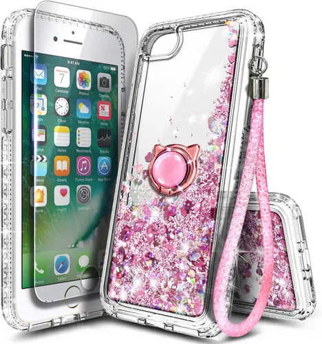 Miniatura 38 de NGB Diseñada para Funda de Teléfono iPhone 11, Morado/Azul Funda Bonita con Purpurina Líquida Brillante para Mujeres Niñas Niños con Protector