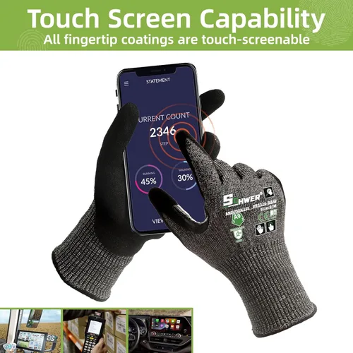 Miniatura 6 de Guantes de trabajo resistentes a los cortes de nivel más alto ProGuard PR3326 de Schwer para protección extrema, guantes ANSI A9 con pulgar