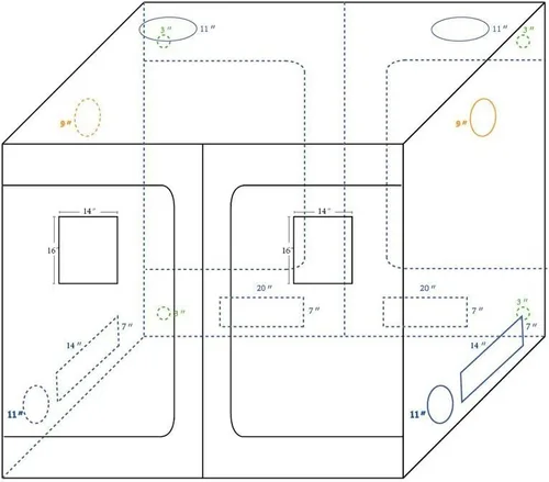 Miniatura 5 de Tienda de cultivo hidropónico Mylar de 96 x 48 x 80 pulgadas con ventana de observación y bandeja de suelo extraíble para cultivo de plantas