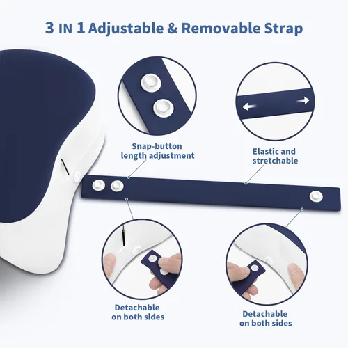 Miniatura 3 de Almohada de rodilla para personas que duermen de lado, correa ajustable extraíble entre la almohada de las piernas para dormir de lado, funda