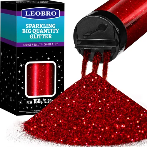 Miniatura 19 de Leobro - Brillantina rosa, 150 g/5.29 oz, brillantina fina iridiscente rosa intenso para manualidades, resina, uñas, cuerpo, decoraciones de San