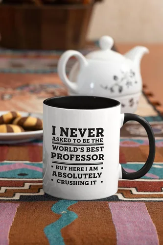 Miniatura 4 de Professor - Taza de café azul marino de dos tonos, 11 onzas, ideas de regalos para cumpleaños o Navidad. Nunca pedí ser el mejor profesor del mundo