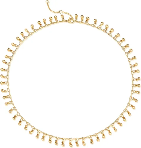 MTMY - Collar de cuentas y perlas para mujer, chapado en oro de 14 quilates, delicado, colorido y de estilo bohemio, tipo gargantilla, para regalar