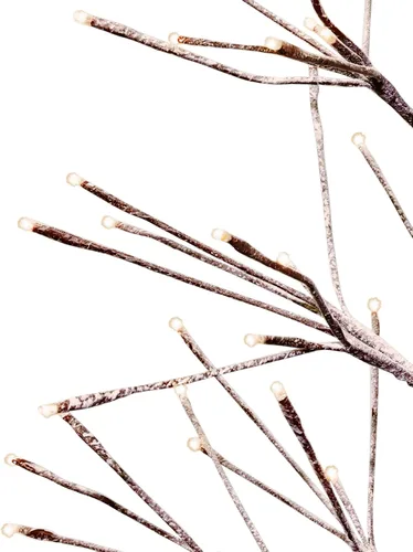 Miniatura 9 de Alpine Corporation Árbol de Navidad artificial marrón flocado de 71 pulgadas de alto con 296 luces LED blancas cálidas, decoración navideña
