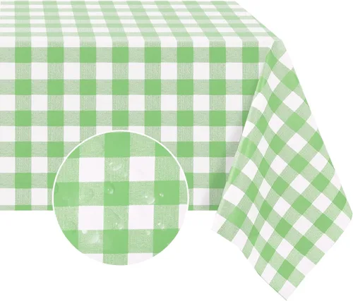 Miniatura 24 de Romanstile Mantel rectangular de vinilo, 100% impermeable, mantel de plástico a cuadros de búfalo, resistente y lavable para exteriores, campamento