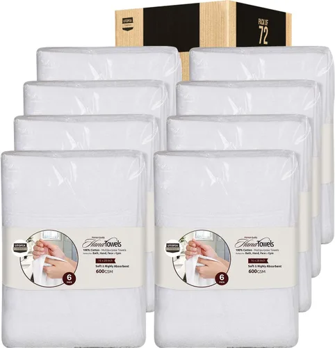 Miniatura 23 de Utopia Towels- Paquete de 6 toallas de mano prémium, 100% algodón hilado en anillo, ultrasuaves y altamente absorbentes, 18 oz/m2 (600 g/m2), 16 x
