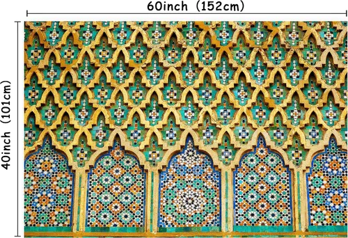 Miniatura 2 de Simsant Tapiz marroquí típico marroquí de la ciudad de Rabat cerca de la torre Hassan, tapiz colgante de pared para dormitorio, sala de estar