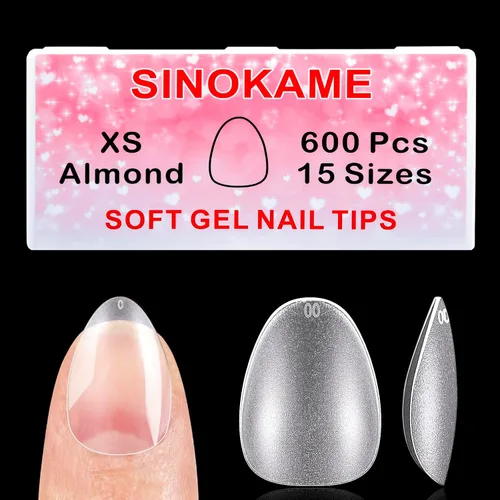 Miniatura 9 de Puntas de Uñas de Gel Redondas Extra Extra Cortas, SINOKAME Uñas Postizas a Presión Extra Cortas Transparentes Redondas, Mate Completo Sin Lima Uñas