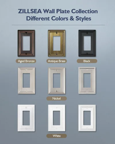 Miniatura 7 de Cubiertas de Enchufe Decorador Doble, Placas de Pared de Bronce Envejecido para Interruptor de Regulador, Enchufe GFCI y Receptáculo, Placas
