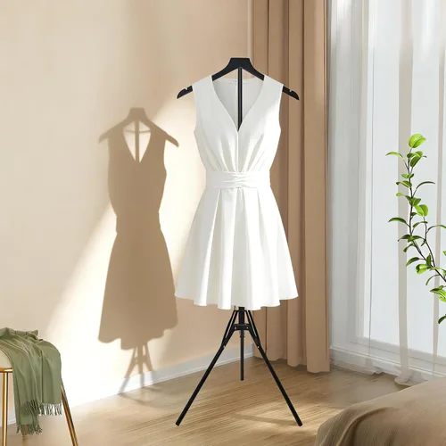Miniatura 5 de Paquete de 2 soportes de exhibición ajustables para camisas de 32 a 63 pulgadas, soporte plegable de metal para torso con base de trípode resistente