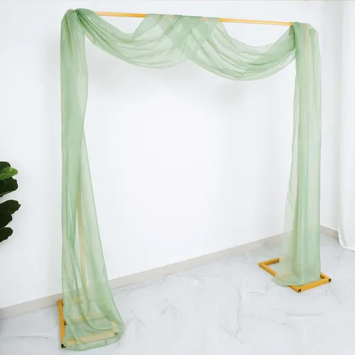 Miniatura 5 de Efavormart - Paneles de cortina de organza transparente verde salvia de 18 pies, cenefa para ventana, arco de boda, tela drapeada para mesa