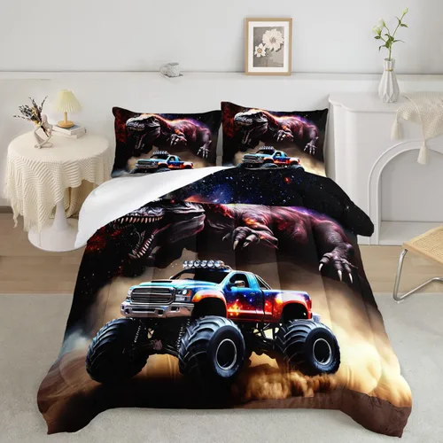 Miniatura 18 de AILONEN Juego de ropa de cama con estampado de gato en acuarela, tamaño individual con gatos y huellas para niños y niñas, juego de edredón suave