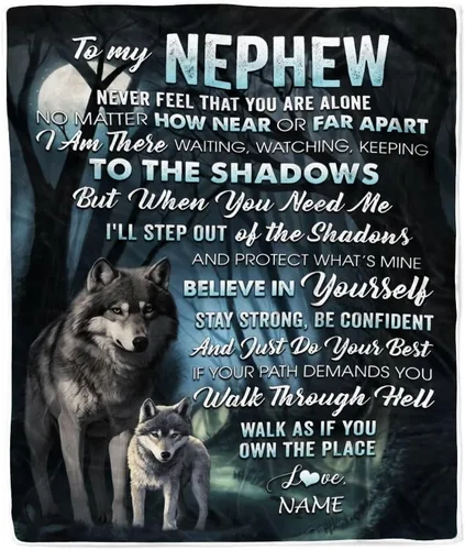 Miniatura 18 de Manta personalizada con texto en inglés «To My Nephew from Aunt Auntie Uncle You Will Never Lose Lion Nephew, cumpleaños, graduación, Navidad, manta