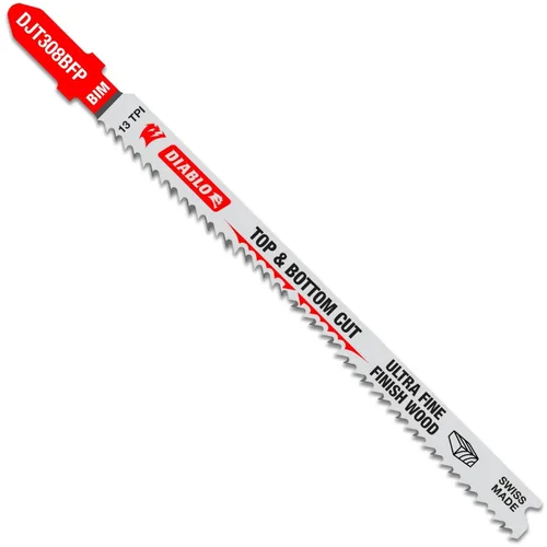 Diablo Hojas de sierra de calar bimetálicas para corte de madera superior e inferior de acabado ultrafino, 4-5/8 pulgadas, 12 TPI, paquete de 5 -