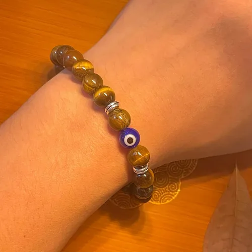 Miniatura 4 de HOHOTANG Pulsera contra el mal de ojo para hombre, pulsera de cuentas de piedra natural, amuleto de protección de la suerte para hombres, familiares