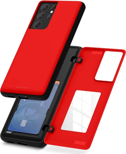 Miniatura 66 de GOOSPERY Funda tipo cartera para Samsung Galaxy S22 Ultra, [tarjetero] parachoques magnético de puerta con cierre automático, cubierta protectora