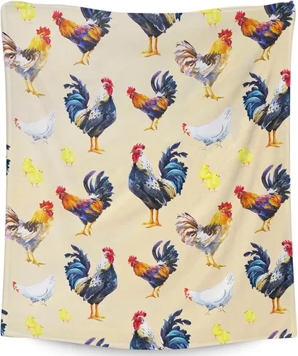 Miniatura 8 de Manta de pollo para regalo, 40 x 30 pulgadas, bonita manta para niñas y mujeres, mantas negras suaves y peludas para regazo y silla