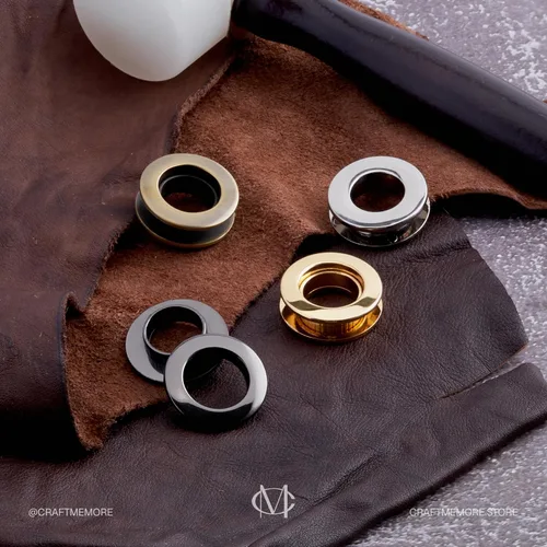 Miniatura 9 de CRAFTMEMORE Anillos de metal a presión con ojales de superficie plana, anillos tóricos para bolso, fácil instalación, paquete de 4 (0.433 in