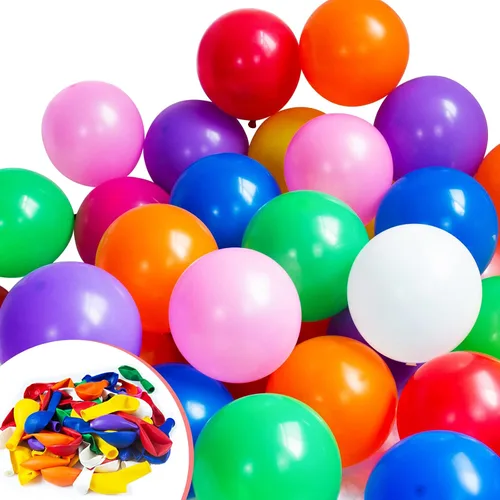 Miniatura 9 de ASIYUHY 100 globos de fiesta de colores surtidos de 12 pulgadas, globos arcoíris con cinta de 65 pies, globos coloridos de látex grueso, globos