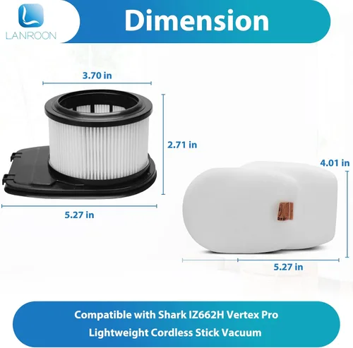 Miniatura 7 de IZ662H - Filtro para Shark IZ662H IZ631H WZ531H IZ682H Vertex Pro aspiradora inalámbrica ligera, parte XHFIZ500 y XFFKIZ600, paquete de 2 filtros