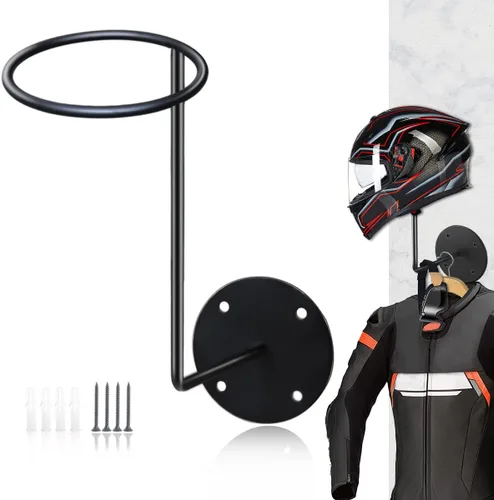 HAINANSTRY Accesorios de motocicleta, soporte para casco, colgador de casco, gancho montado en la pared para abrigos, sombreros, gorras - actualizado