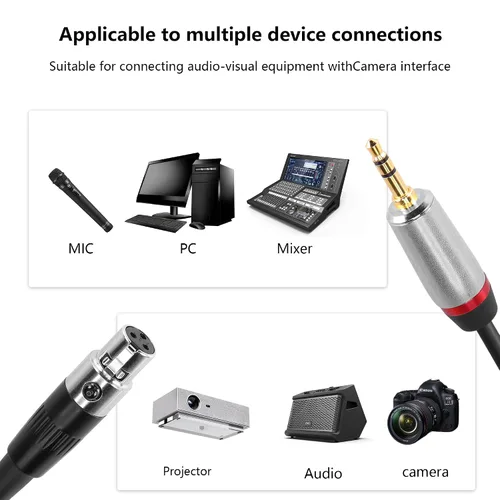 Miniatura 2 de CERRXIAN Mini XLR hembra a 0.138 in cable de audio estéreo de 3 pines Mini XLR hembra a 1/8 pulgadas TRS cable adaptador conector para conversión