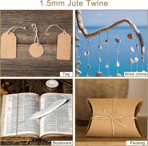 Miniatura 4 de Handyman Crafts Cuerda de yute natural (1.5mm/2mm/3mm/6mm) Cuerda duradera para manualidades, aplicaciones de jardinería, jardinería doméstica